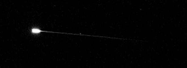 Meteor tracker image of a Perseid meteor.