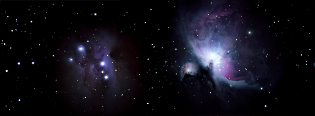 image of Orion Nebula and Running Man Nebula